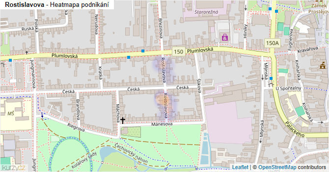 Rostislavova - mapa podnikání