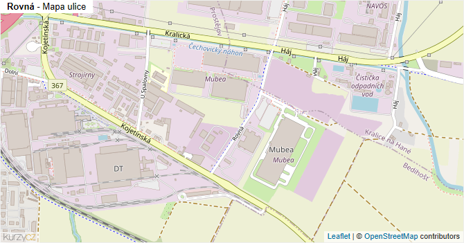 Rovná - mapa ulice