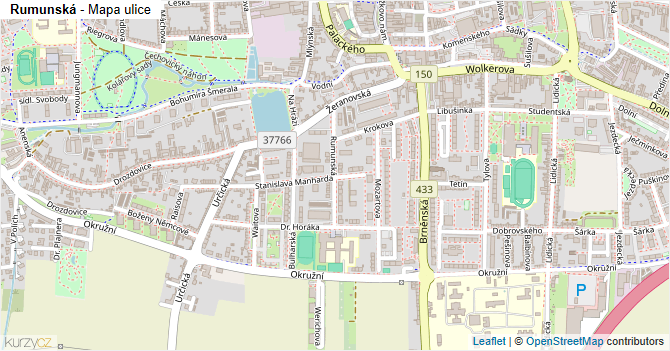 Rumunská - mapa ulice