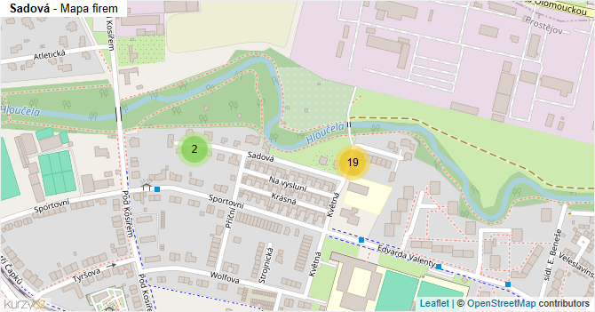Sadová - mapa firem