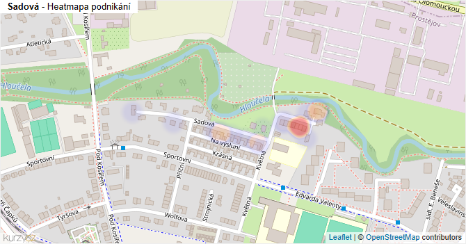 Sadová - mapa podnikání