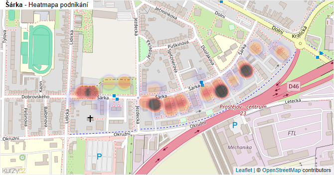 Šárka - mapa podnikání