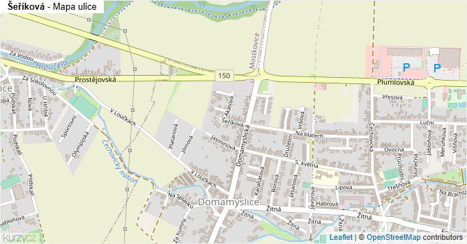 Šeříková - mapa ulice