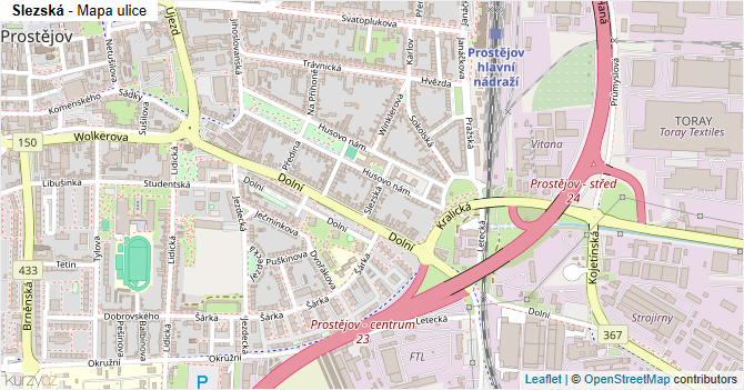 Slezská - mapa ulice