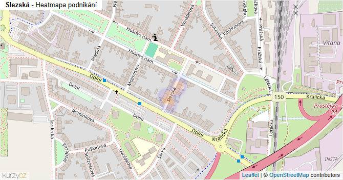 Slezská - mapa podnikání