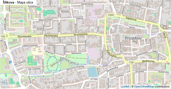 Šlikova - mapa ulice