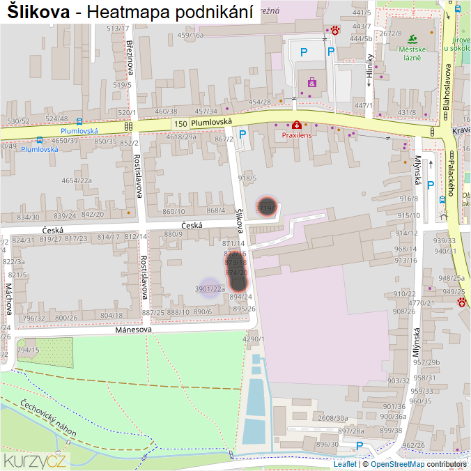 Mapa Šlikova - Firmy v ulici.