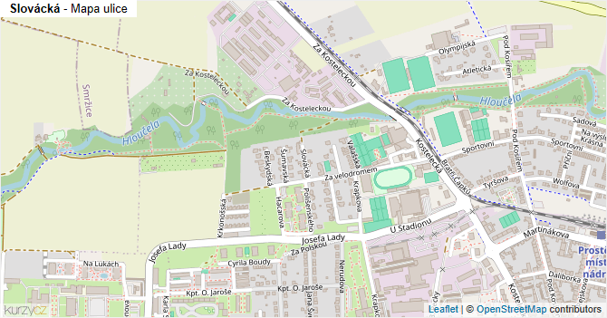 Slovácká - mapa ulice