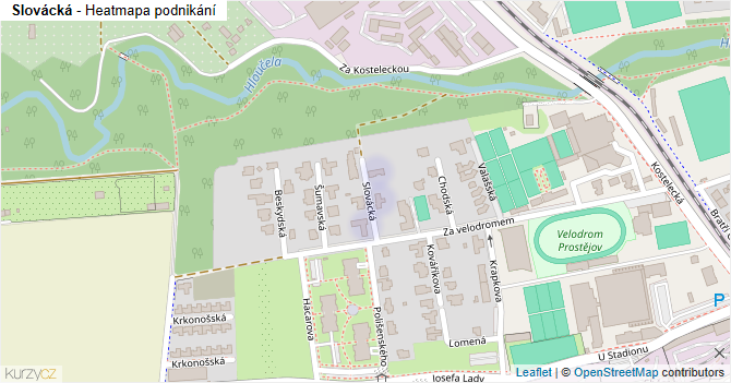 Slovácká - mapa podnikání