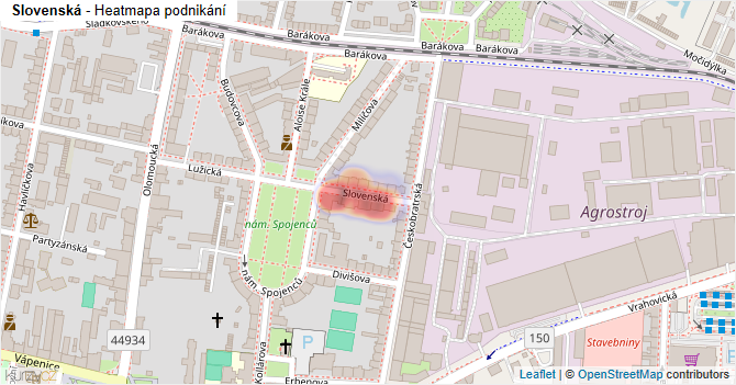 Slovenská - mapa podnikání