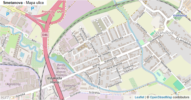 Smetanova - mapa ulice