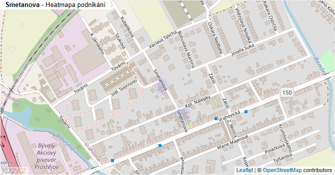 Smetanova - mapa podnikání
