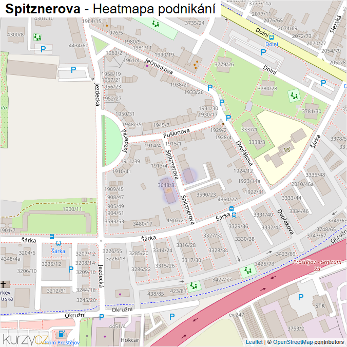 Mapa Spitznerova - Firmy v ulici.