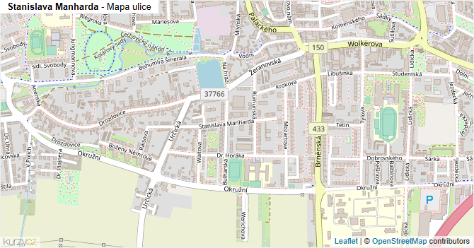 Stanislava Manharda - mapa ulice