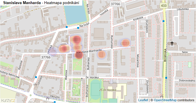 Stanislava Manharda - mapa podnikání