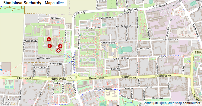 Stanislava Suchardy - mapa ulice