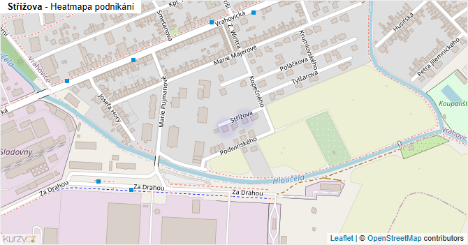 Střížova - mapa podnikání