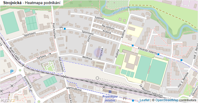 Strojnická - mapa podnikání