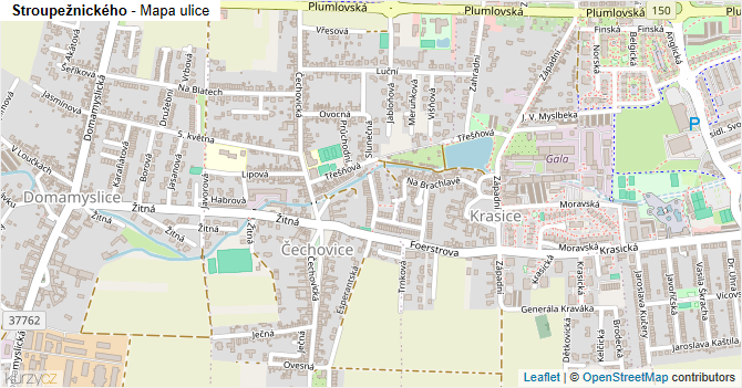 Stroupežnického - mapa ulice