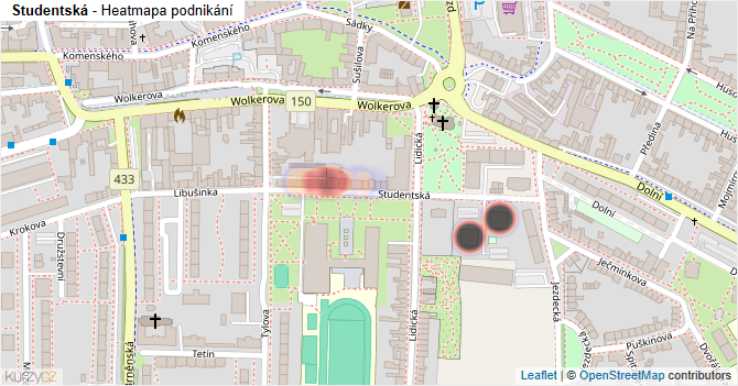 Studentská - mapa podnikání