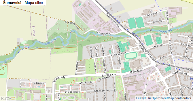 Šumavská - mapa ulice