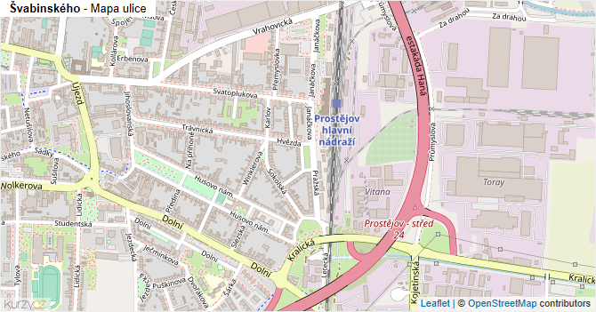 Švabinského - mapa ulice