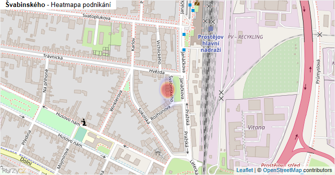Švabinského - mapa podnikání