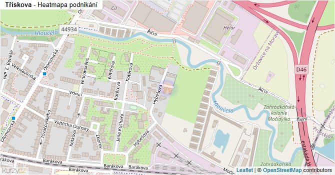 Třískova - mapa podnikání