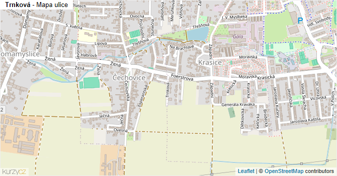 Trnková - mapa ulice