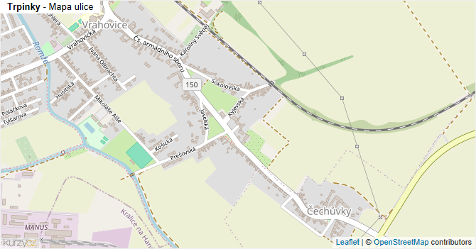 Trpinky - mapa ulice