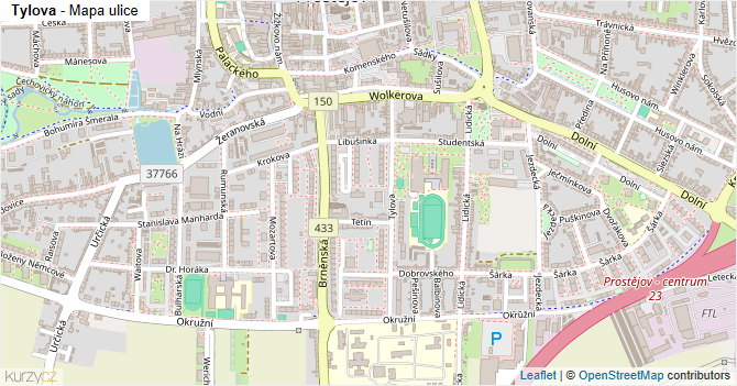 Tylova - mapa ulice