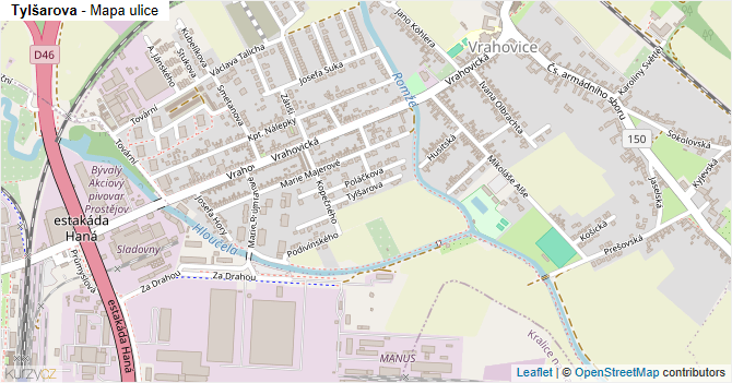 Tylšarova - mapa ulice