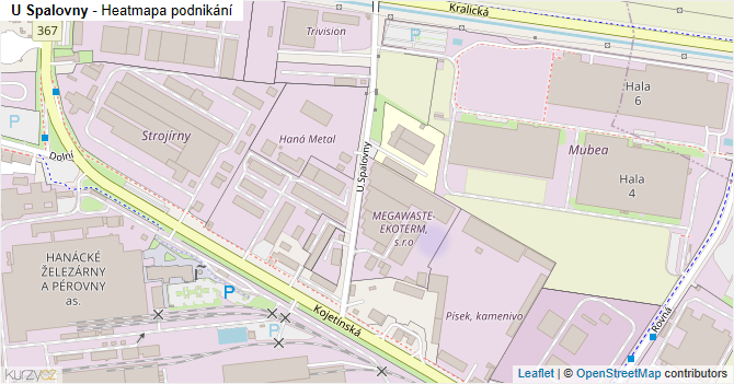 U Spalovny - mapa podnikání