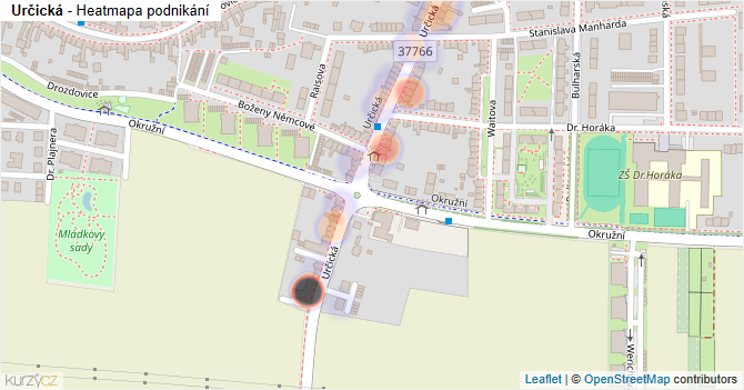 Určická - mapa podnikání