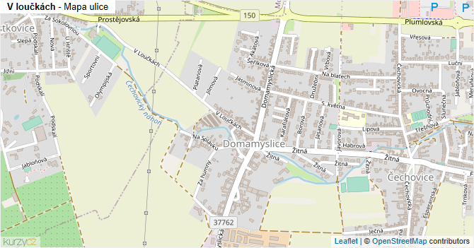 V loučkách - mapa ulice