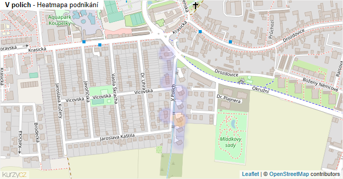 V polích - mapa podnikání
