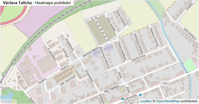 Václava Talicha - mapa podnikání