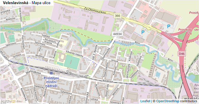 Veleslavínská - mapa ulice