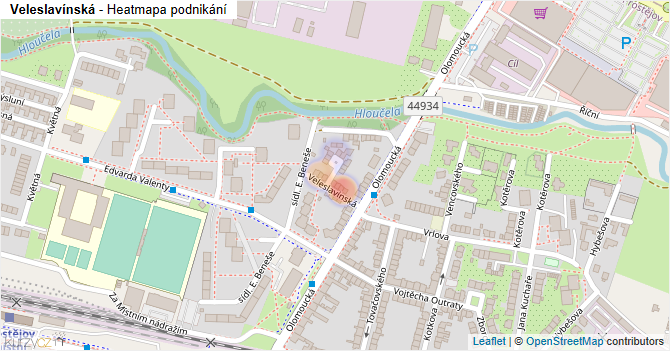 Veleslavínská - mapa podnikání