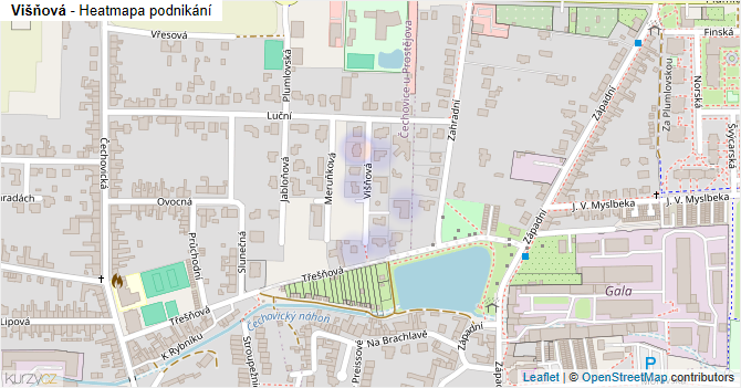 Višňová - mapa podnikání