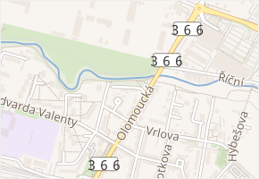 Vítězslava Nezvala v obci Prostějov - mapa ulice