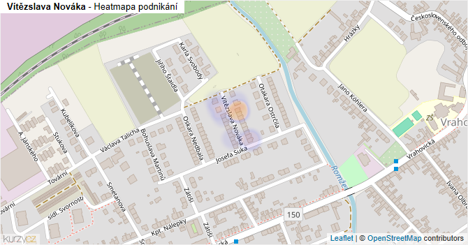 Vítězslava Nováka - mapa podnikání