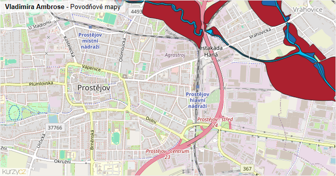 Vladimíra Ambrose - záplavové mapy stoleté vody