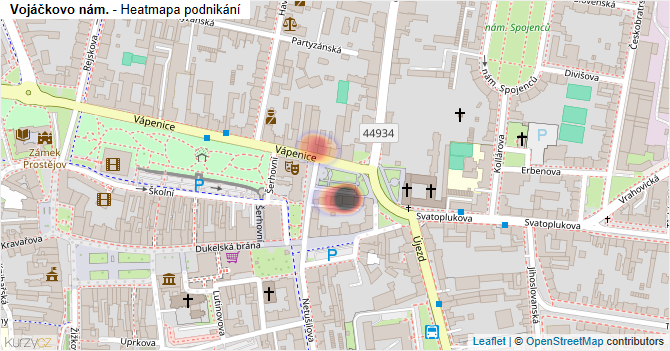 Vojáčkovo nám. - mapa podnikání