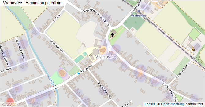 Vrahovice - mapa podnikání