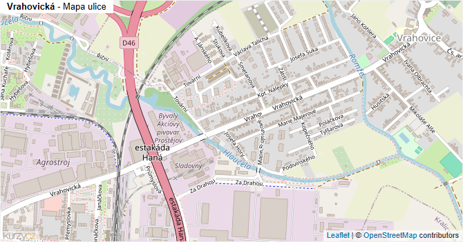 Vrahovická - mapa ulice