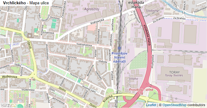 Vrchlického - mapa ulice