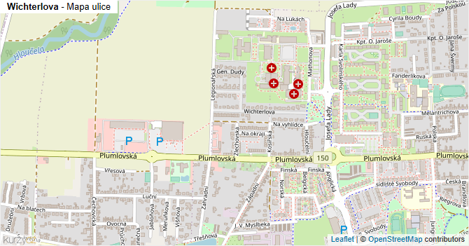 Wichterlova - mapa ulice