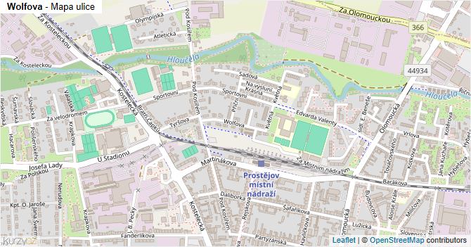 Wolfova - mapa ulice