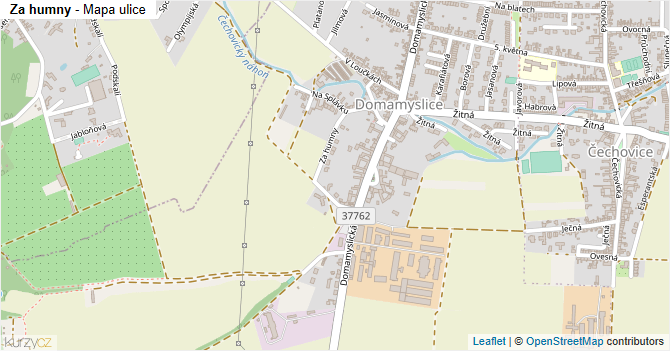Za humny - mapa ulice